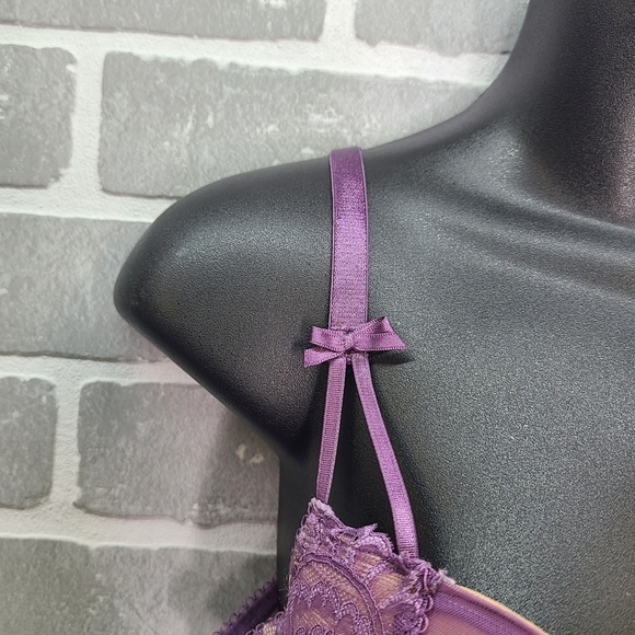 Adore Me Bra Women 38C Underwire Purple Lace Bra - Picture 3 of 8